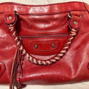Balenciaga Red Large City Bag